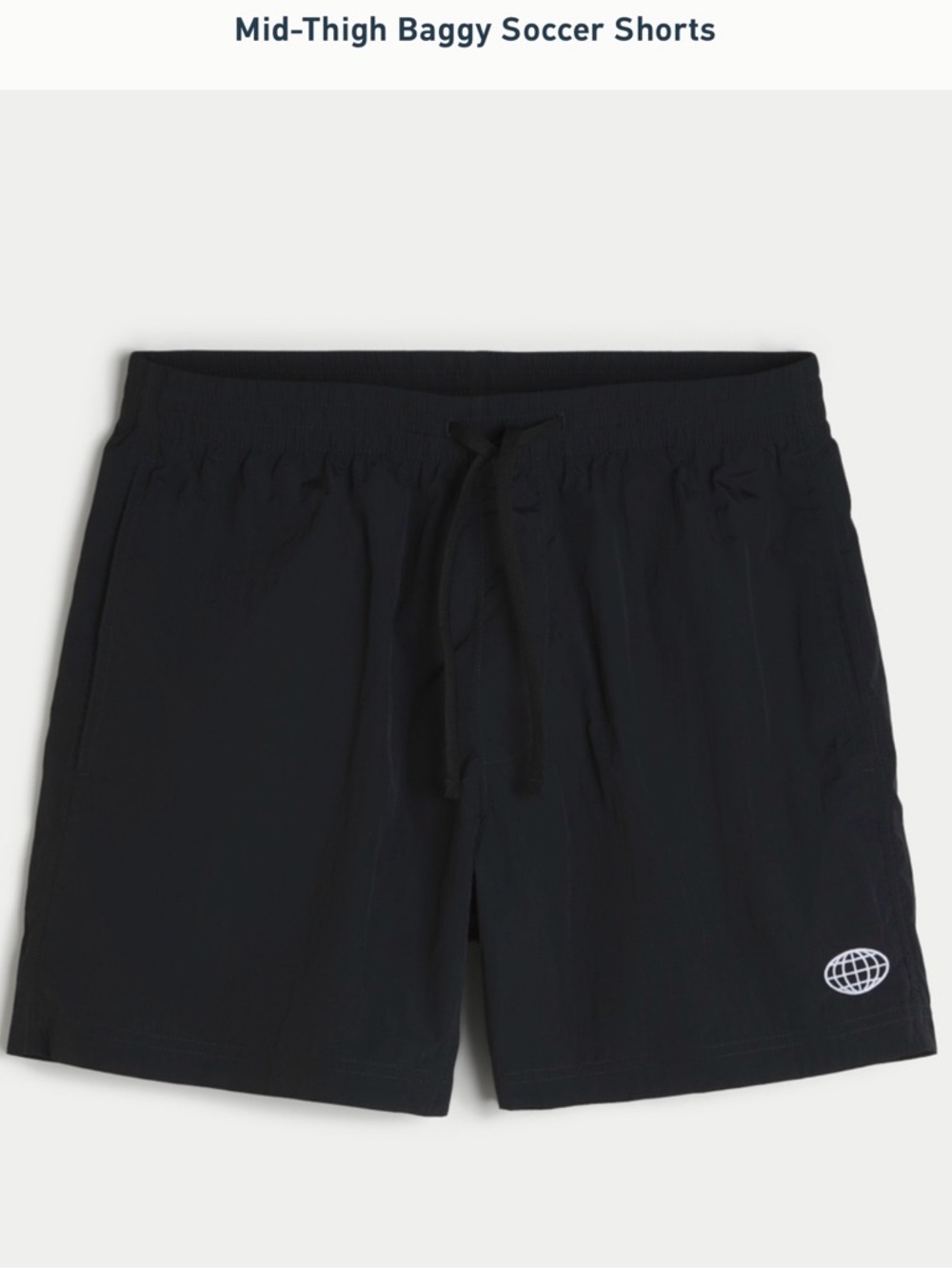 Hollister Black Mid-Thigh Baggy Soccer Shorts